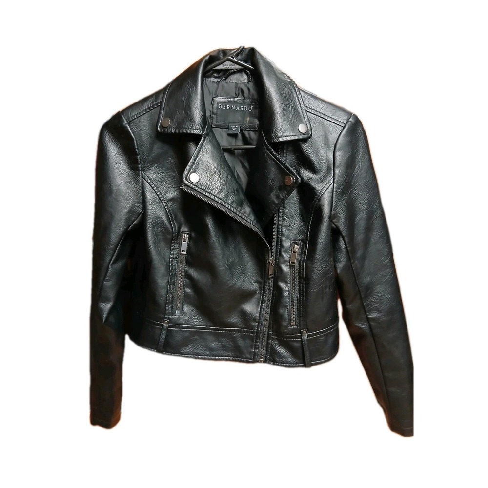 BERNARDO Black Short stylish biker Jacket Women Size XS #359C